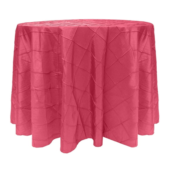 Ultimate Textile (3 Pack) Embroidered Pintuck Taffeta 132-Inch Round Tablecloth Watermelon