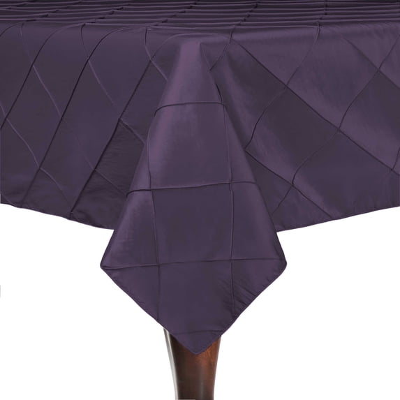 Ultimate Textile (3 Pack) Embroidered Pintuck Taffeta 60 x 108-Inch Rectangle Tablecloth Lavender Wisteria
