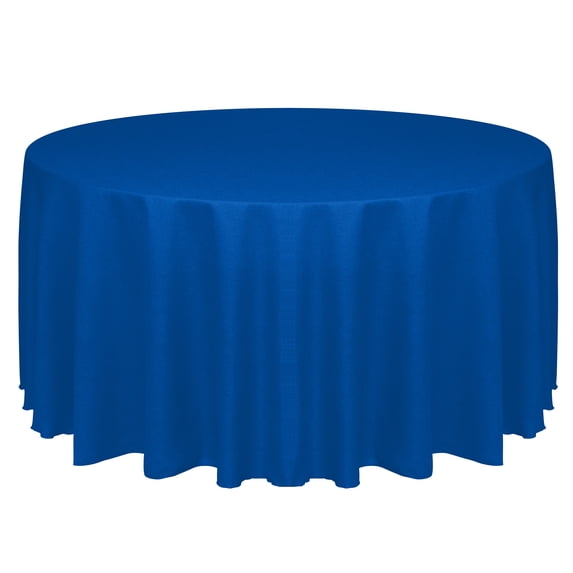 Ultimate Textile (3 Pack) Faux Burlap - Havana 108-Inch Round Tablecloth - Basket Weave, Royal Blue