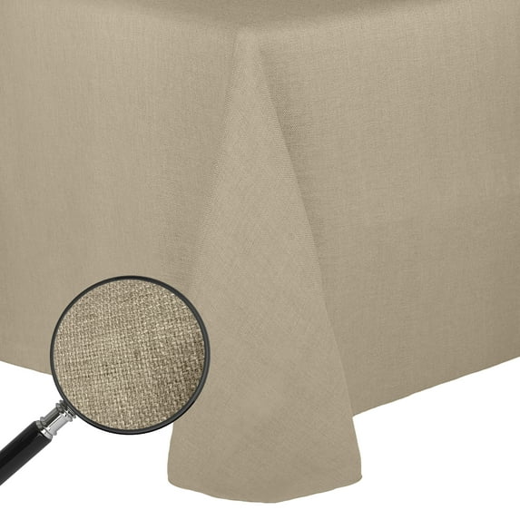 Ultimate Textile (3 Pack) Faux Burlap - Havana 108 x 156-Inch Rectangular Tablecloth - Basket Weave, Natural