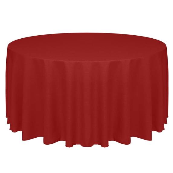 Ultimate Textile (3 Pack) Faux Burlap - Havana 120-Inch Round Tablecloth - Basket Weave, Holiday Red