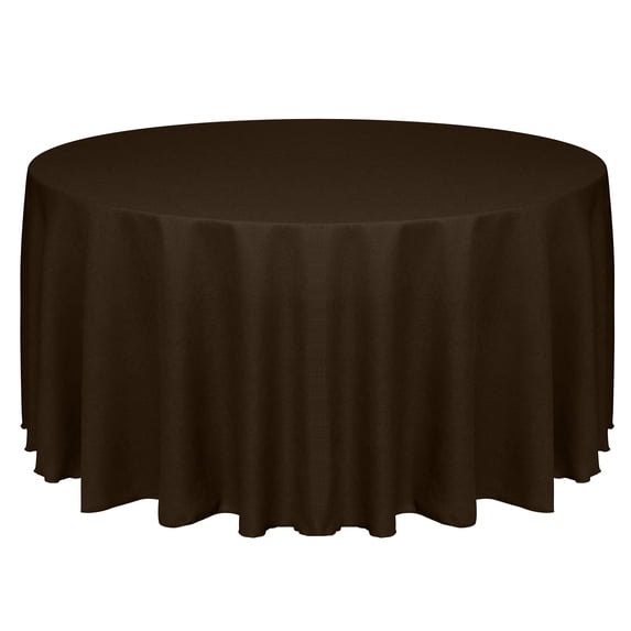 Ultimate Textile (3 Pack) Faux Burlap - Havana 126-Inch Round Tablecloth - Basket Weave, Chocolate Brown