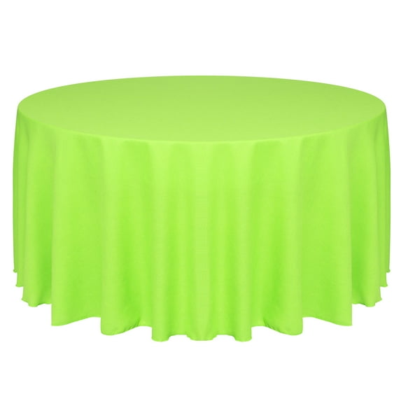 Ultimate Textile (3 Pack) Faux Burlap - Havana 132-Inch Round Tablecloth - Basket Weave, Lime Green