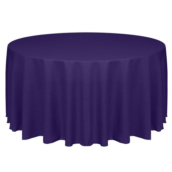 Ultimate Textile (3 Pack) Faux Burlap - Havana 132-Inch Round Tablecloth - Basket Weave, Purple