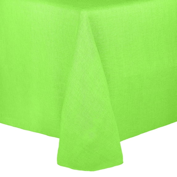 Ultimate Textile (3 Pack) Faux Burlap - Havana 54 x 96-Inch Oval Tablecloth - Basket Weave, Lime Green