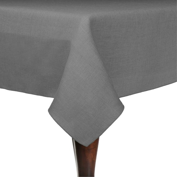 Ultimate Textile (3 Pack) Faux Burlap - Havana 54 x 96-Inch Rectangular Tablecloth - Basket Weave, Charcoal Grey