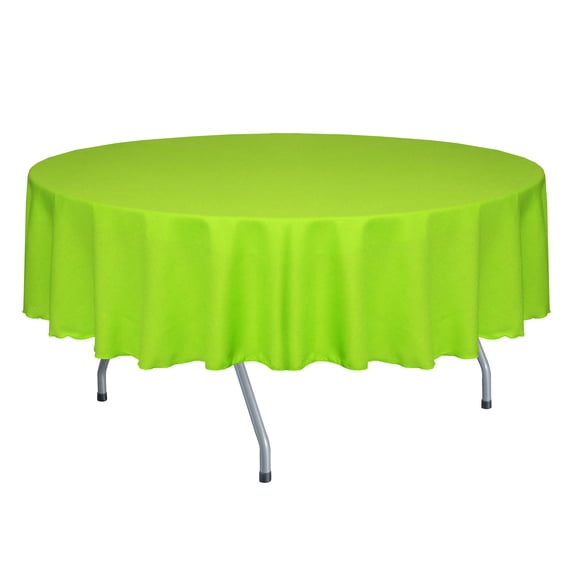 Ultimate Textile (3 Pack) Faux Burlap - Havana 58-Inch Round Tablecloth - Basket Weave, Lime Green
