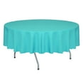 thumbnail image 1 of Ultimate Textile (3 Pack) Faux Burlap - Havana 58-Inch Round Tablecloth - Basket Weave, Turquoise Blue, 1 of 3