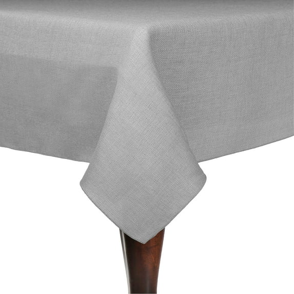 Ultimate Textile (3 Pack) Faux Burlap - Havana 58 x 144-Inch Rectangular Tablecloth - Basket Weave, Silver Grey