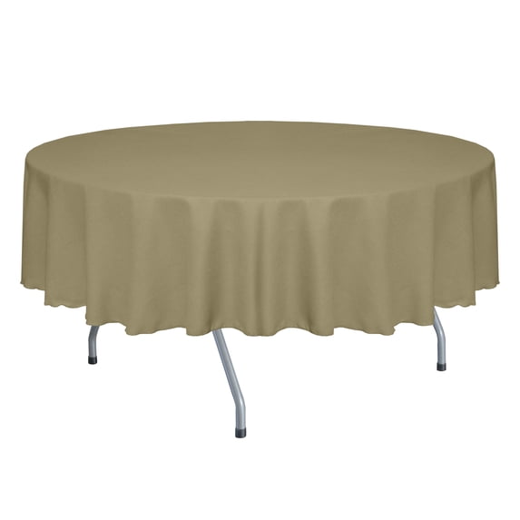 Ultimate Textile (3 Pack) Faux Burlap - Havana 84-Inch Round Tablecloth - Basket Weave, Natural