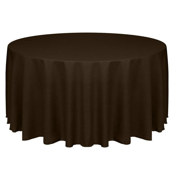 Ultimate Textile (3 Pack) Faux Burlap - Havana 96-Inch Round Tablecloth - Basket Weave, Chocolate Brown