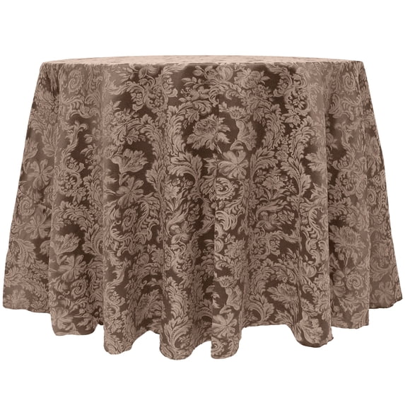 Ultimate Textile (3 Pack) Miranda 60-Inch Round Damask Tablecloth - Jacquard Weave, Chocolate Brown