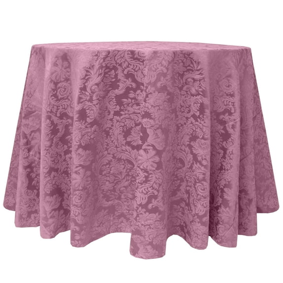 Ultimate Textile (3 Pack) Miranda 72-Inch Round Damask Tablecloth - Jacquard Weave, English Rose Pink