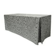 thumbnail image 1 of Ultimate Textile (3 Pack) Miranda 8 ft. Damask Fitted Tablecloth - for 30 x 96-Inch Banquet and Folding Rectangular Tables - 42"H, Pewter Grey, 1 of 2