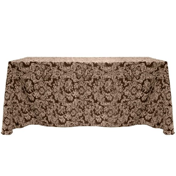 Ultimate Textile (3 Pack) Miranda 90 x 156-Inch Rectangular Damask Tablecloth - Jacquard Weave, Chocolate Brown