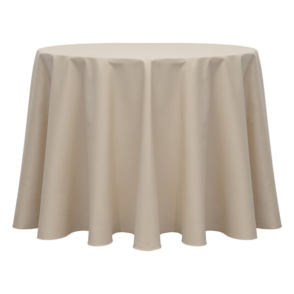 Ultimate Textile (3 Pack) Poly-cotton Twill 102-Inch Round Tablecloth - for Restaurant and Catering, Hotel or Home Dining use, Beige