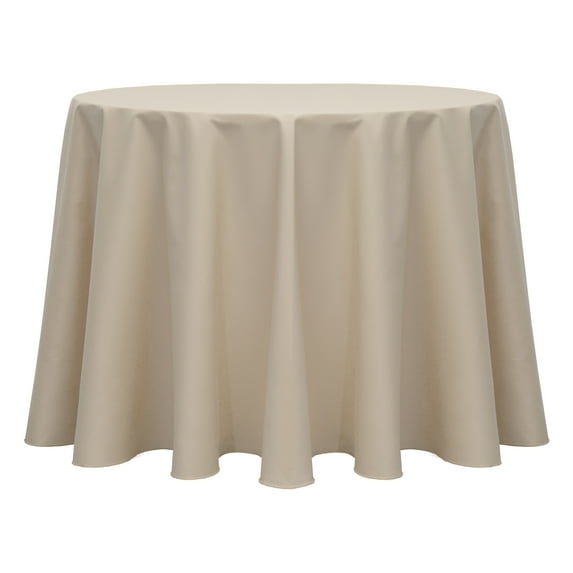Ultimate Textile (3 Pack) Poly-cotton Twill 108-Inch Round Tablecloth - for Restaurant and Catering, Hotel or Home Dining use, Beige