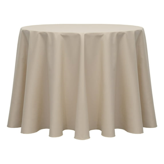 Ultimate Textile (3 Pack) Poly-cotton Twill 120-Inch Round Tablecloth - for Restaurant and Catering, Hotel or Home Dining use, Beige