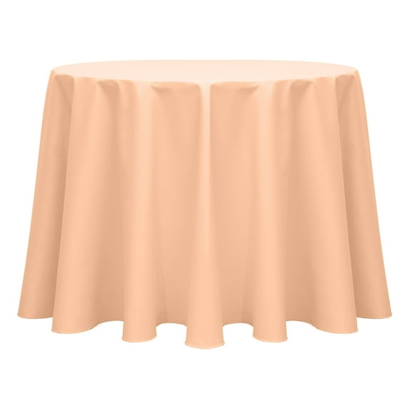 Ultimate Textile (3 Pack) Poly-cotton Twill 120-Inch Round Tablecloth - for Restaurant and Catering, Hotel or Home Dining use, Peach
