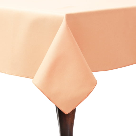 Ultimate Textile (3 Pack) Poly-cotton Twill 52 x 70-Inch Rectangular Tablecloth - for Restaurant and Catering, Hotel or Home Dining use, Peach