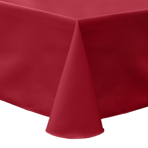 Ultimate Textile (3 Pack) Poly-cotton Twill 60 x 120-Inch Oval Tablecloth - for Home Dining Tables, Red