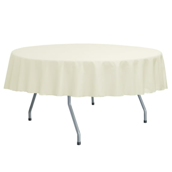 Ultimate Textile (3 Pack) Poly-cotton Twill 72-Inch Round Tablecloth - for Restaurant and Catering, Hotel or Home Dining use, Ivory Cream
