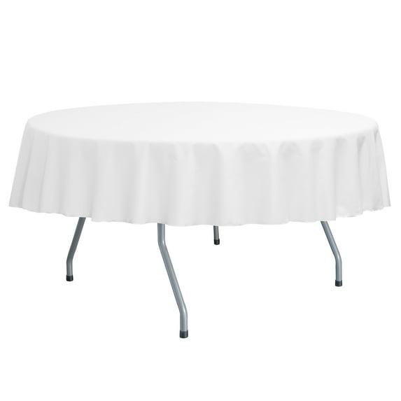 Ultimate Textile (3 Pack) Poly-cotton Twill 84-Inch Round Tablecloth - for Restaurant and Catering, Hotel or Home Dining use, White