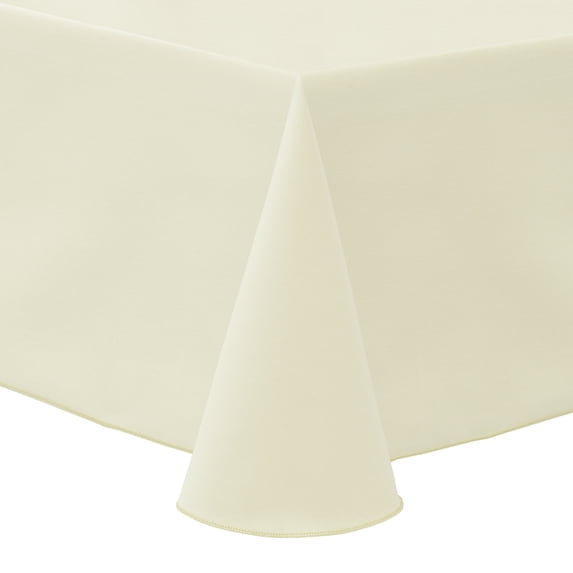Ultimate Textile (3 Pack) Poly-cotton Twill 90 x 132-Inch Rectangular Tablecloth - for Restaurant and Catering, Hotel or Home Dining use, Ivory Cream