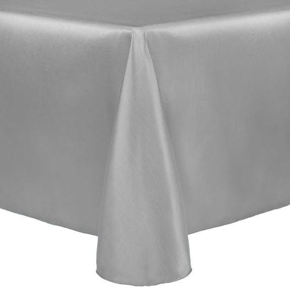 Ultimate Textile (3 Pack) Reversible Shantung Satin - Majestic 108 x 108-Inch Square Tablecloth - for Weddings, Home Parties and Special Event use, Silver