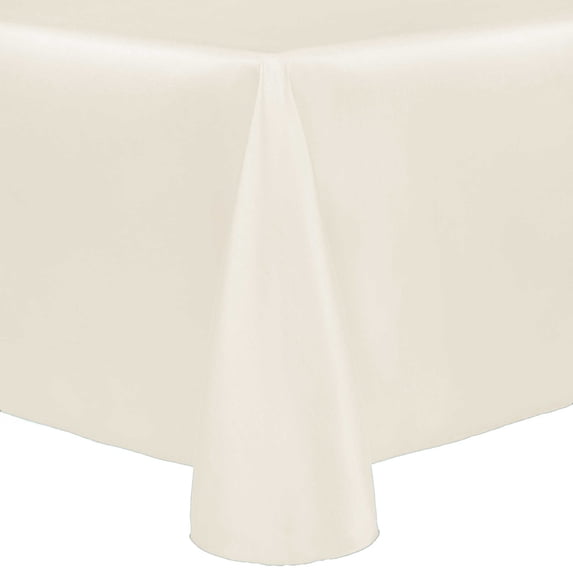 Ultimate Textile (3 Pack) Reversible Shantung Satin - Majestic 52 x 70-Inch Oval Tablecloth - for Home Dining Tables, Ivory Cream