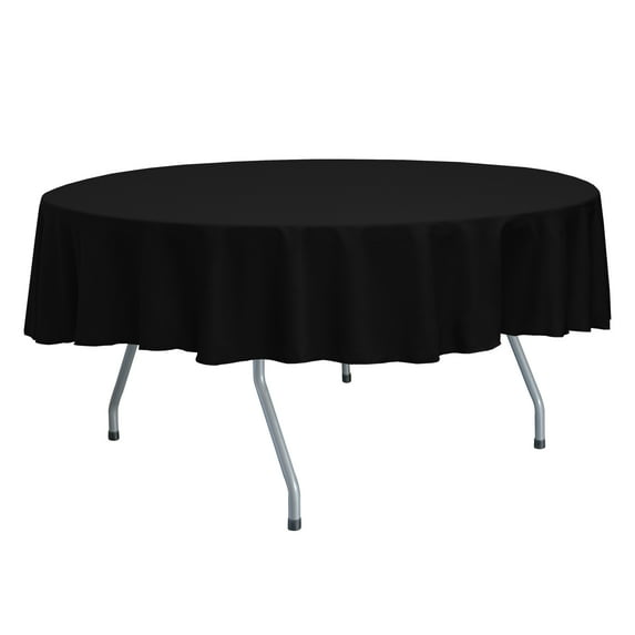 Ultimate Textile (3 Pack) Reversible Shantung Satin - Majestic 60-Inch Round Tablecloth - for Weddings, Home Parties and Special Event use, Black