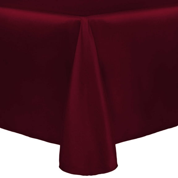 Ultimate Textile (3 Pack) Reversible Shantung Satin - Majestic 60 x 144-Inch Oval Tablecloth - for Home Dining Tables, Burgundy Red