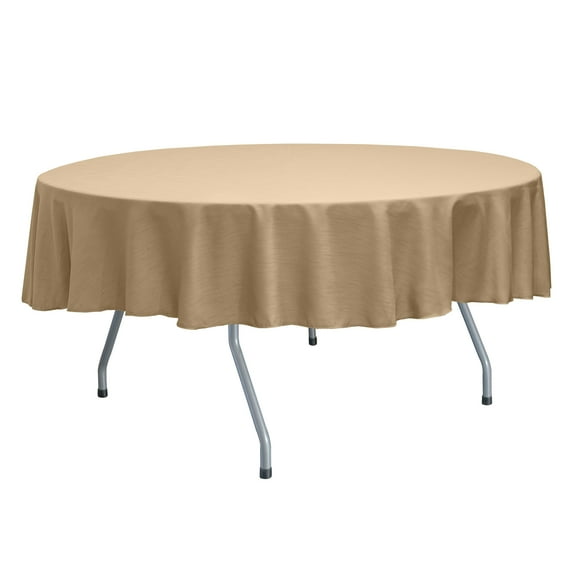 Ultimate Textile (3 Pack) Reversible Shantung Satin - Majestic 72-Inch Round Tablecloth - for Weddings, Home Parties and Special Event use, Camel Light Brown