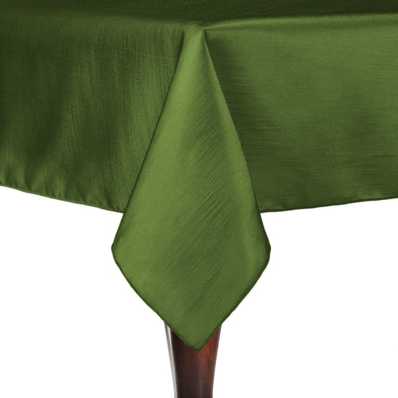 Ultimate Textile (3 Pack) Reversible Shantung Satin - Majestic 72 x 108-Inch Rectangular Tablecloth - for Weddings, Home Parties and Special Event use, Moss Green