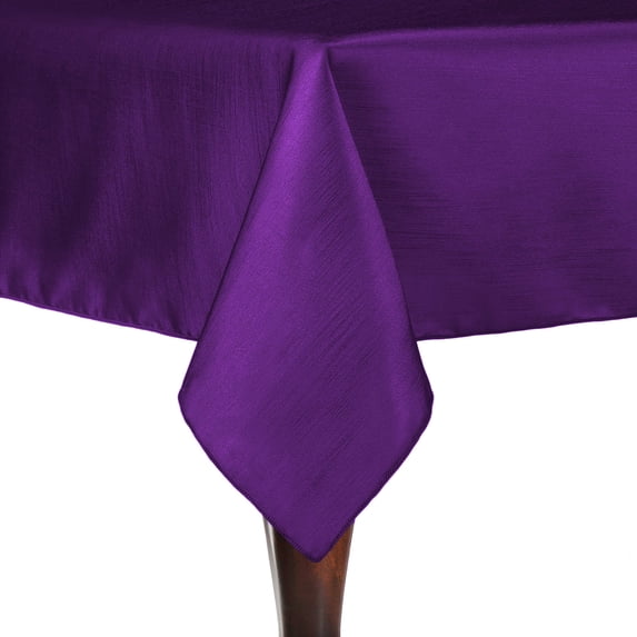 Ultimate Textile (3 Pack) Reversible Shantung Satin - Majestic 72 x 120-Inch Rectangular Tablecloth - for Weddings, Home Parties and Special Event use, Plum