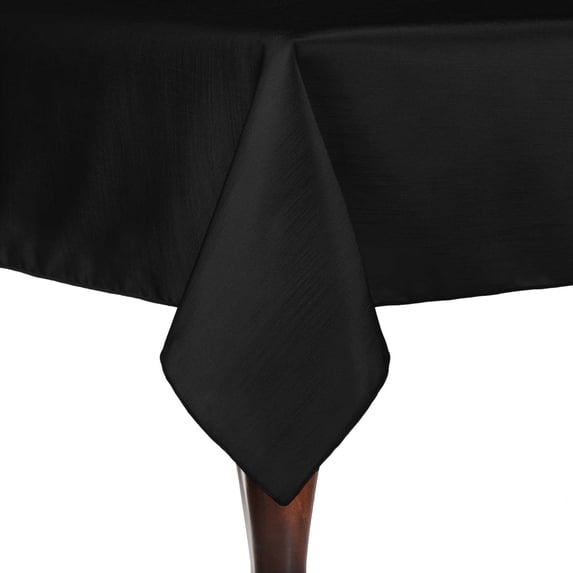 Ultimate Textile (3 Pack) Reversible Shantung Satin - Majestic 72 x 72-Inch Square Tablecloth - for Weddings, Home Parties and Special Event use, Black