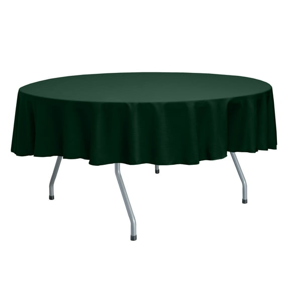 Ultimate Textile (3 Pack) Reversible Shantung Satin - Majestic 84-Inch Round Tablecloth - for Weddings, Home Parties and Special Event use, Hunter Green