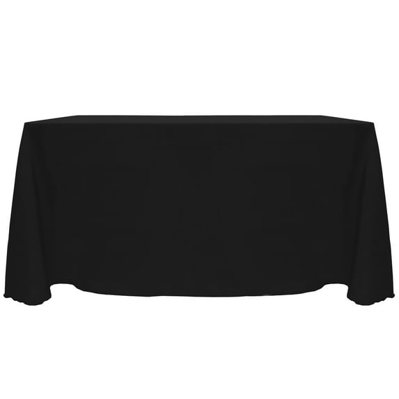 Ultimate Textile (3 Pack) Reversible Shantung Satin - Majestic 90 x 156-Inch Rectangular Tablecloth - for Weddings, Home Parties and Special Event use, Black