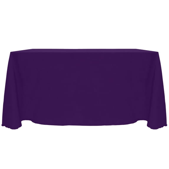 Ultimate Textile (3 Pack) Reversible Shantung Satin - Majestic 90 x 156-Inch Rectangular Tablecloth - for Weddings, Home Parties and Special Event use, Purple