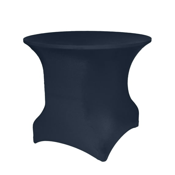 Ultimate Textile (3 Pack) Round Fitted Stretch Spandex Table Cover - for 48-Inch Round Tables, Navy Blue