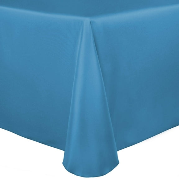 Ultimate Textile (3 Pack) Satin 108 x 132-Inch Rectangular Tablecloth - for Wedding, Special Event or Banquet use, Turquoise Blue