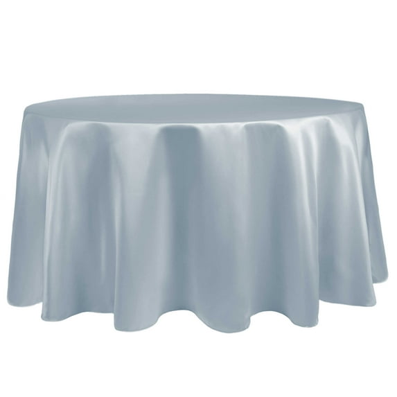 Ultimate Textile (3 Pack) Satin 60-Inch Round Tablecloth - for Wedding, Special Event or Banquet use, Ice Blue