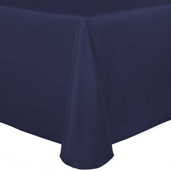 Ultimate Textile (3 Pack) Satin 60 x 84-Inch Oval Tablecloth - for Home Dining Tables, Navy Blue