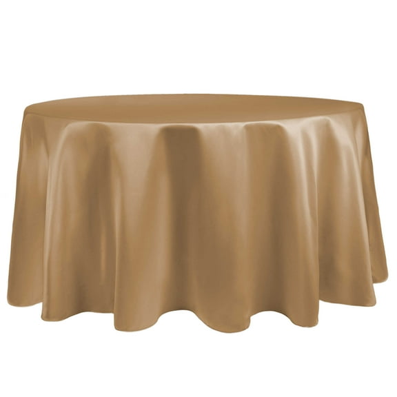 Ultimate Textile (3 Pack) Satin 72-Inch Round Tablecloth - for Wedding, Special Event or Banquet use, Victorian Gold