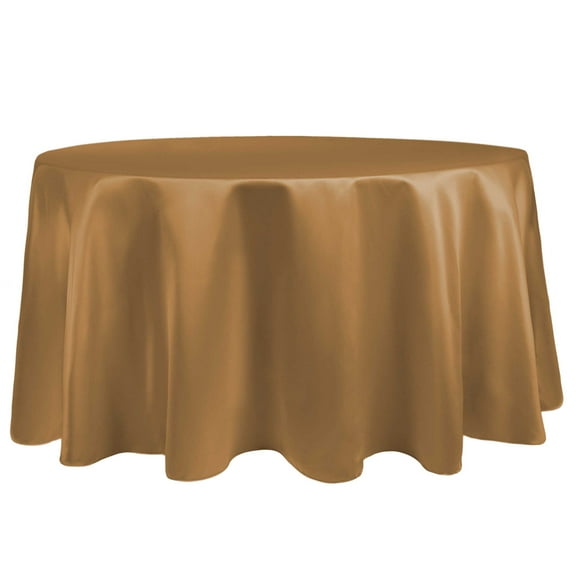 Ultimate Textile (3 Pack) Satin 72-inch Round Tablecloth - for Wedding, Special Event or Banquet use, Antique Gold