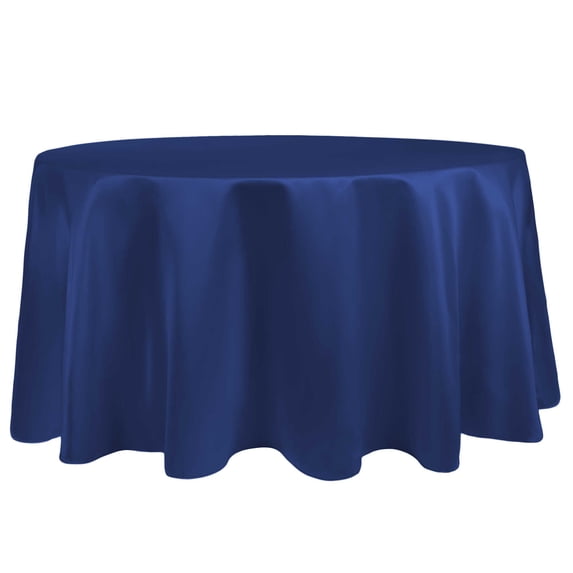 Ultimate Textile (3 Pack) Satin 90-Inch Round Tablecloth - for Wedding, Special Event or Banquet use, Regal Blue