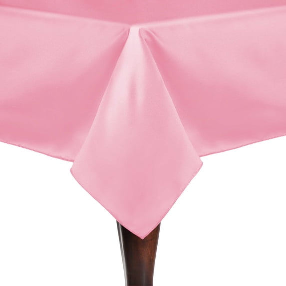 Ultimate Textile (3 Pack) Satin 90 x 90-Inch Square Tablecloth - for Wedding, Special Event or Banquet use, Peppermint Pink