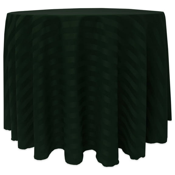 Ultimate Textile (3 Pack) Satin-Stripe 102-Inch Round Tablecloth - for Wedding and Catering, Hotel or Home Dining use, Forest Green