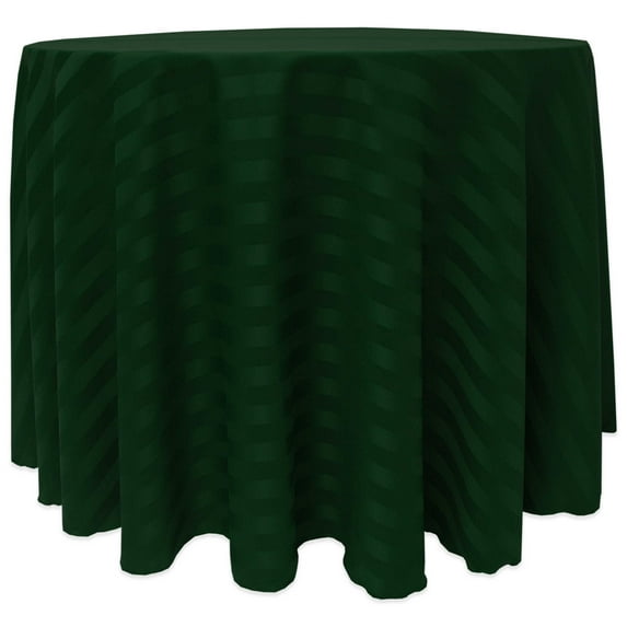 Ultimate Textile (3 Pack) Satin-Stripe 108-Inch Round Tablecloth - for Wedding and Catering, Hotel or Home Dining use, Hunter Green