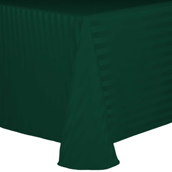 Ultimate Textile (3 Pack) Satin-Stripe 108 x 132-Inch Rectangular Tablecloth - for Wedding and Catering, Hotel or Home Dining use, Teal